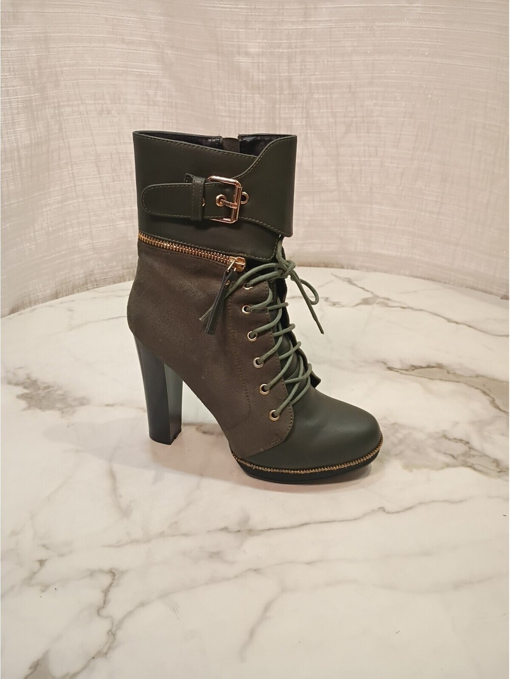Atalina High Heels Dark Green Size 8